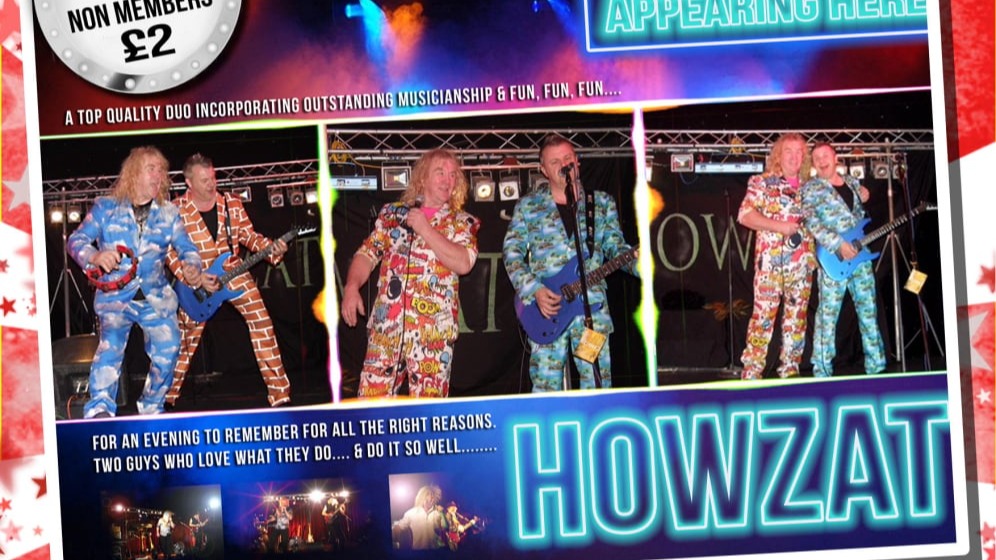 Promotion poster image of Howzat at the Warsop Ex on Sun 18 October 2026